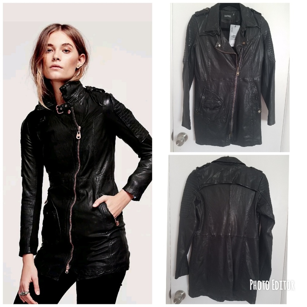 New DOMA Full Extension Long Moto Jacket Rare